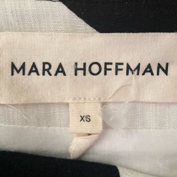 Mara Hoffman Billie Mini Dress Tondo Black and White Dot Linen Blend - Picture 6 of 16
